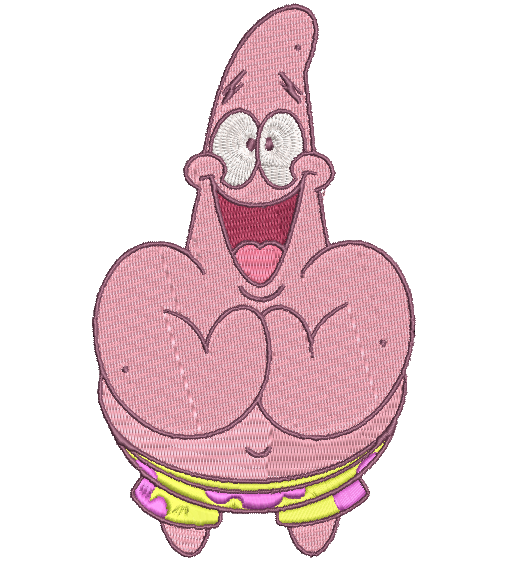PATRICK STAR | Stitch With ease: Embroidery Repositional Hooping Design for multi-position stitching 4X6 Design