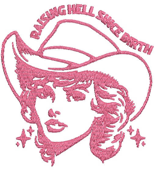 RAISING HELL SINCE BIRTH  | Stitch With ease: Embroidery Repositional Hooping Design for multi-position stitching 4X6 Design