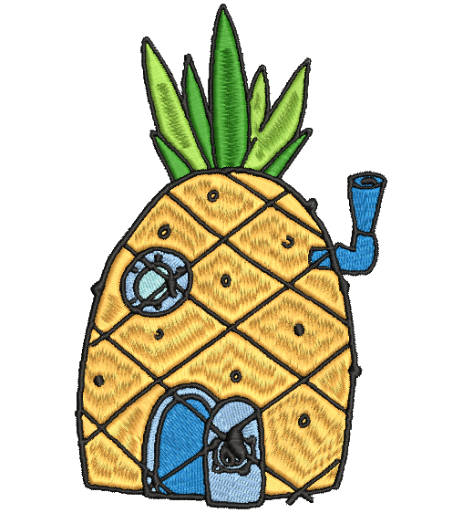 SPONGEBOB HOUSE  | Stitch With ease: Embroidery Repositional Hooping Design for multi-position stitching 4X6 Design