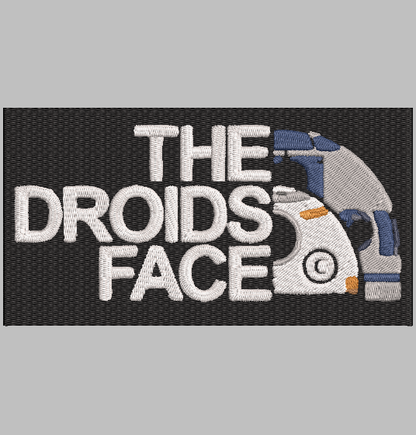 THE DROIDS FACE| Stitch With ease: Embroidery Repositional Hooping Design for multi-position stitching 4X6 Design