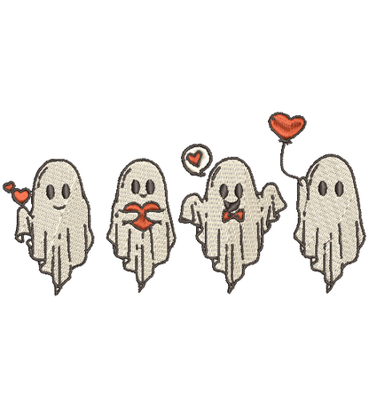 VALENTINE GHOST | Stitch With ease: Embroidery Repositional Hooping Design for multi-position stitching 4X6 Design
