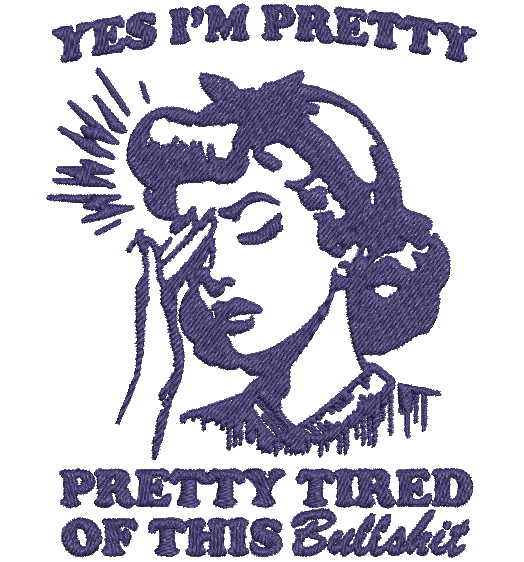 YES I'M PRETTY   | Stitch With ease: Embroidery Repositional Hooping Design for multi-position stitching 4X6 Design