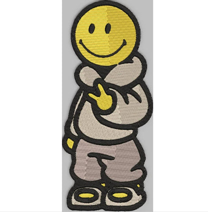 Smiley in Hoodie- Stitch with ease: Embroidery Repositional Hooping Design for multi-position stitching 4X6 Design
