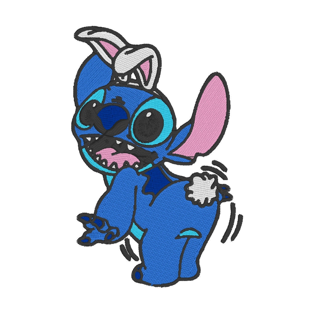 Stitch Bunny- with ease: Embroidery Repositional Hooping Design for multi-position stitching 4X6 Design