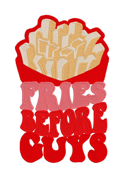 Fries Before Guys - Stitch with ease: Embroidery Repositional Hooping Design for multi-position stitching 4X6 Design