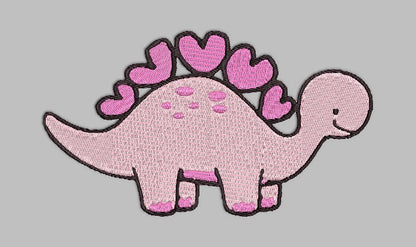 Pink Dino- Stitch with ease: Embroidery Repositional Hooping Design for multi-position stitching 4X6 Design