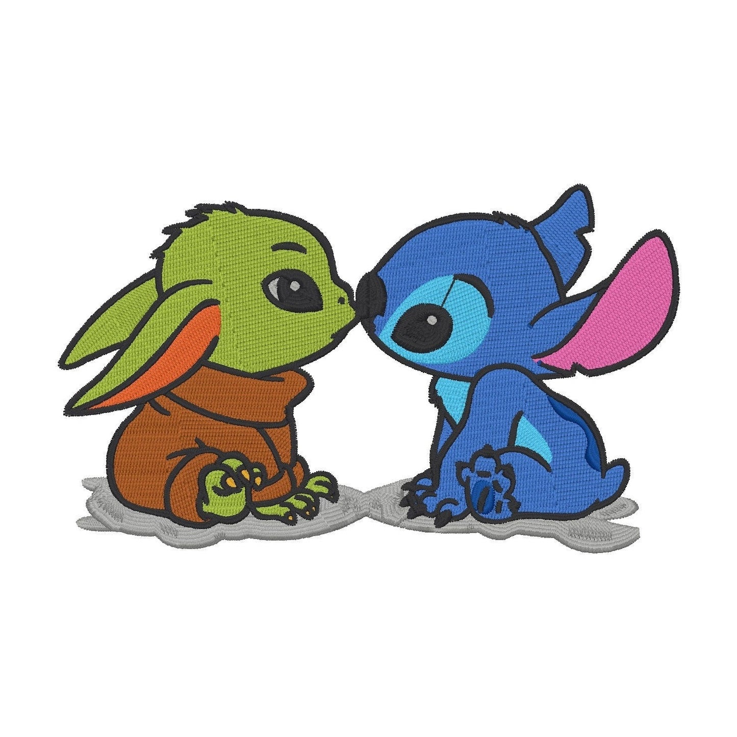 Stitch and Yoda- Stitch with ease: Embroidery Repositional Hooping Design for multi-position stitching 4X6 Design