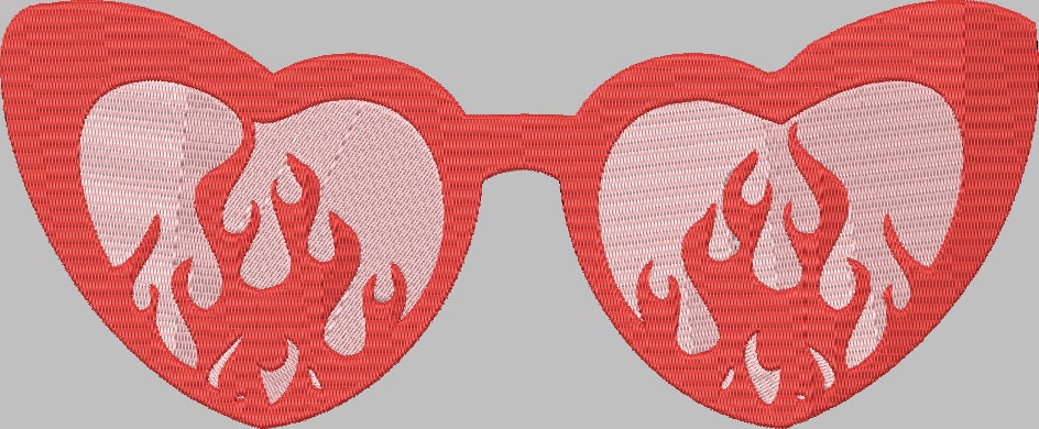 FLAMING SHADES Stitch with ease: Embroidery Repositional Hooping Design for multi-position stitching 4X6 Design