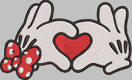 MICKEY AND MINNIE MOUSE  Stitch with ease: Embroidery Repositional Hooping Design for multi-position stitching 4X6 Design
