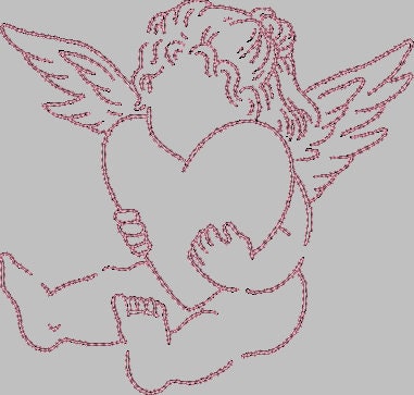 VALENTINE ANGEL Stitch with ease: Embroidery Repositional Hooping Design for multi-position stitching 4X6 Design