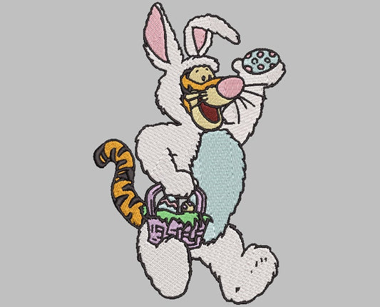 BUNNY TIGER Stitch with ease: Embroidery Repositional Hooping Design for multi-position stitching 5x12 Design