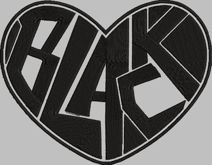 BLACK HEART Stitch with ease: Embroidery Repositional Hooping Design for multi-position stitching 4X6 Design