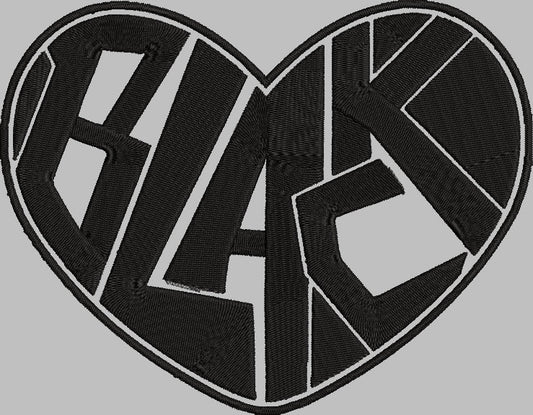 BLACK HEART Stitch with ease: Embroidery Repositional Hooping Design for multi-position stitching 4X6 Design