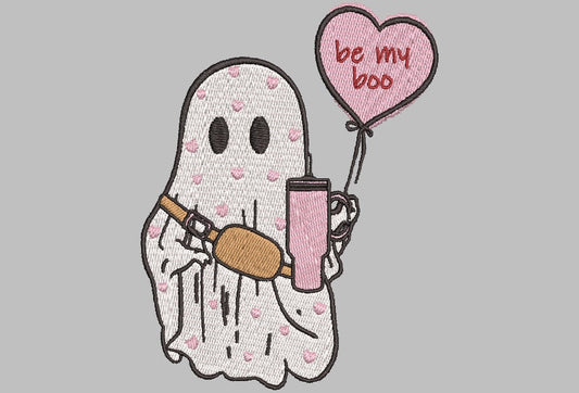 HEART GHOST STANLEY Stitch with ease: Embroidery Repositional Hooping Design for multi-position stitching 4X6 Design