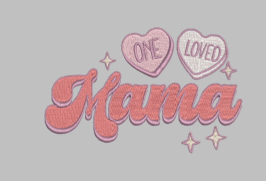 ONE LOVED mama/mini Stitch with ease: Embroidery Repositional Hooping Design for multi-position stitching 4X6 Design