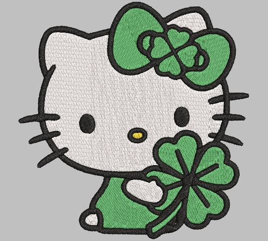 HELLO KITTY ST PATRICK Custom Designs 5X7 Machine Embroidery Design