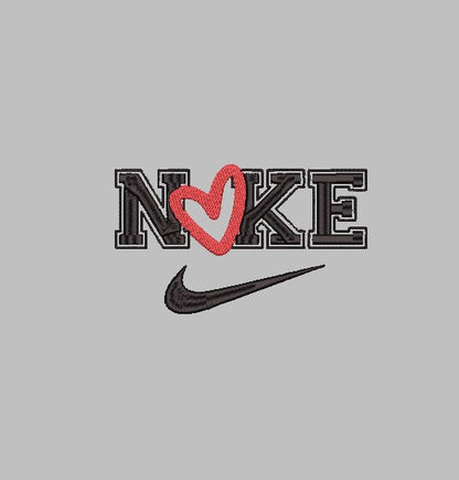 NIKE Heart Stitch with ease: Embroidery Repositional Hooping Design for multi-position stitching 4X6 Design