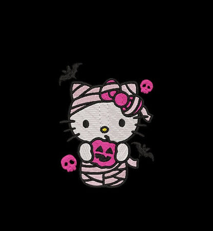 HELLO KITTY MUMMY Stitch with ease: Embroidery Repositional Hooping Design for multi-position stitching 4X6 Design