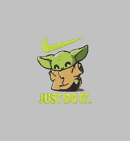 NIKE Baby Yoda Stitch with ease: Embroidery Repositional Hooping Design for multi-position stitching 4X6 Design