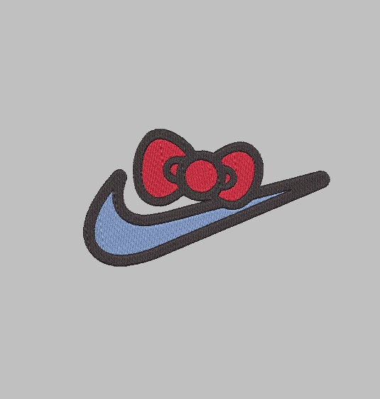 HELLO KITTY NIKE BOW Stitch with ease: Embroidery Repositional Hooping Design for multi-position stitching 4X6 Design